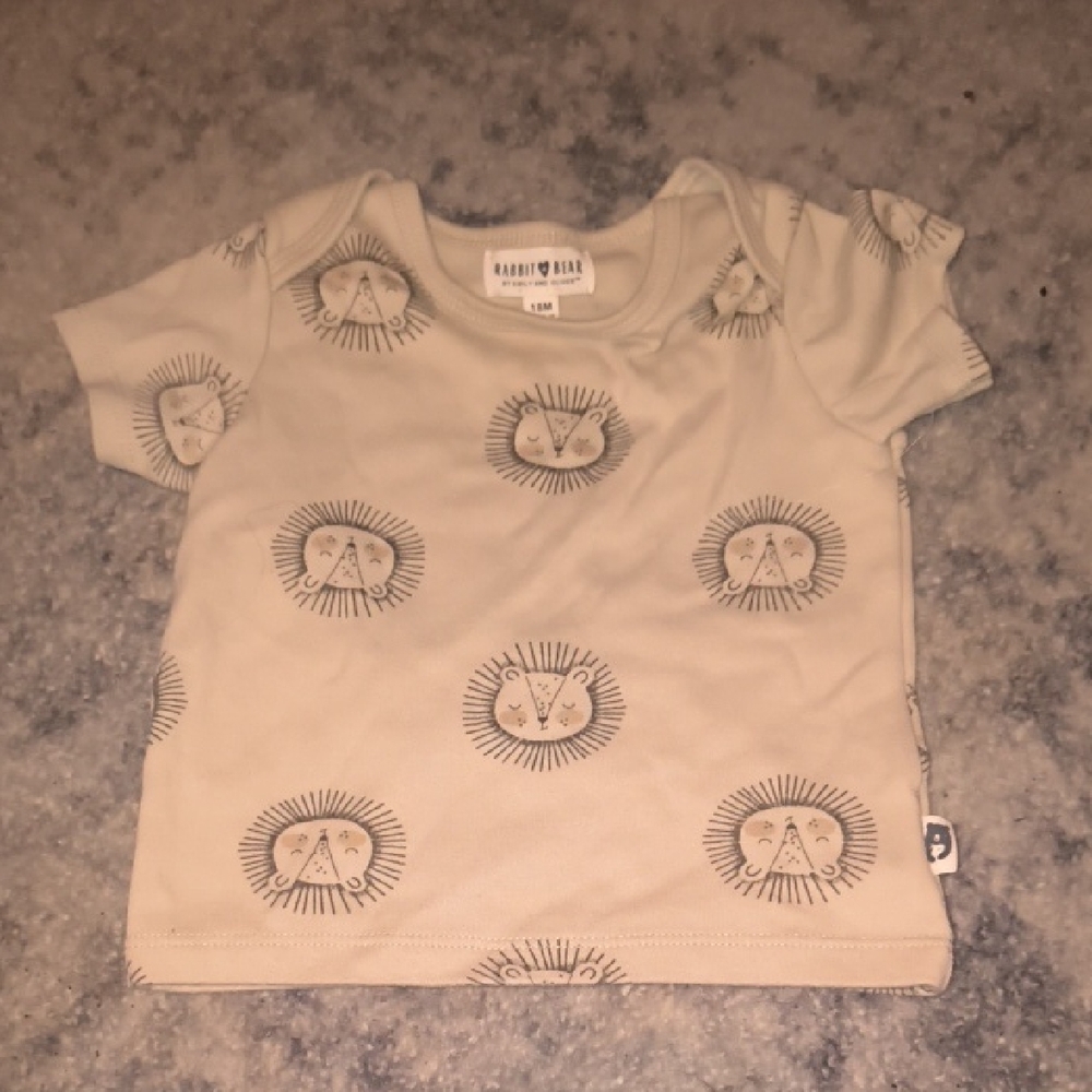 Rabbit + Bear | Cream Lion Graphic Kids Tee